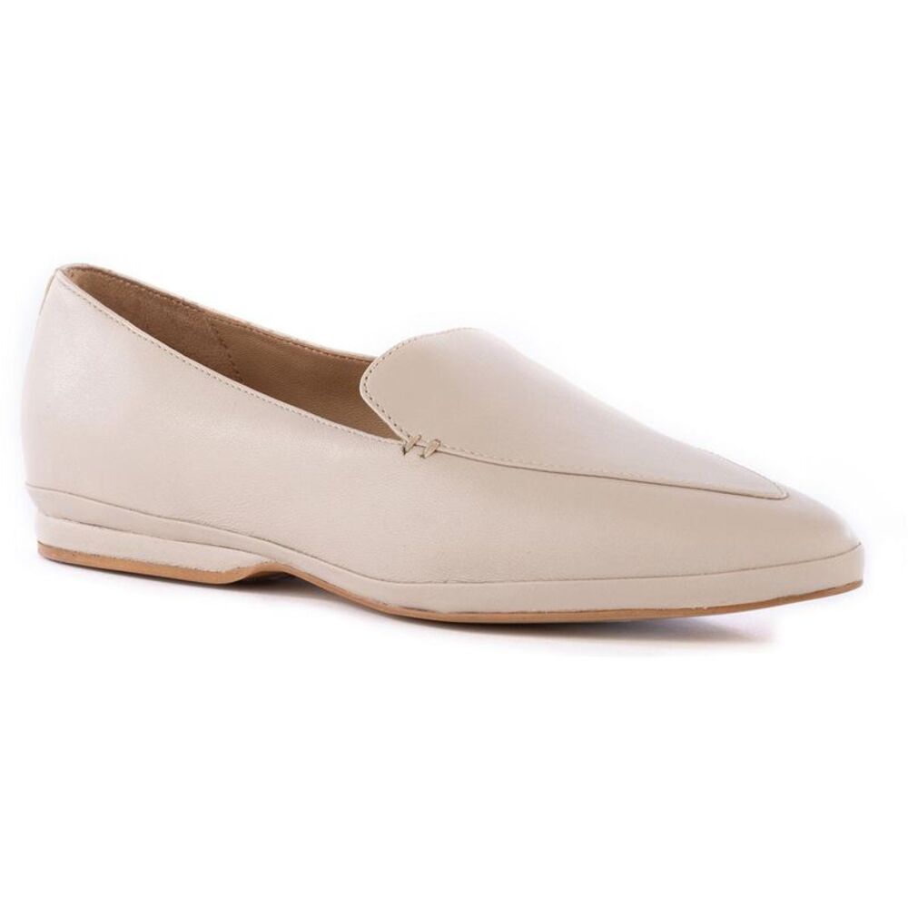 Seychelles Womens Ethereal Ivory Leather Slip-On Lifestyle Loafers Shoes NWT